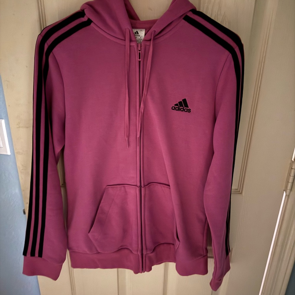 Women’s Adidas Pink/Magenta and Black Jacket Size Medium